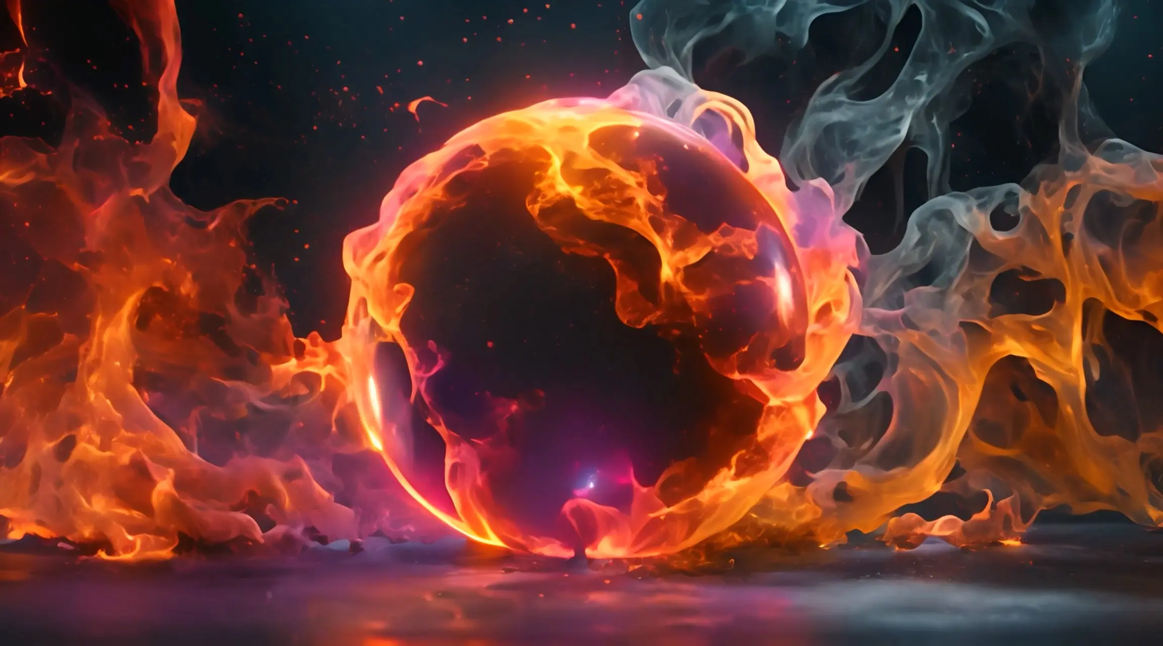Mystic Flame Globe Ambient Video Backdrop